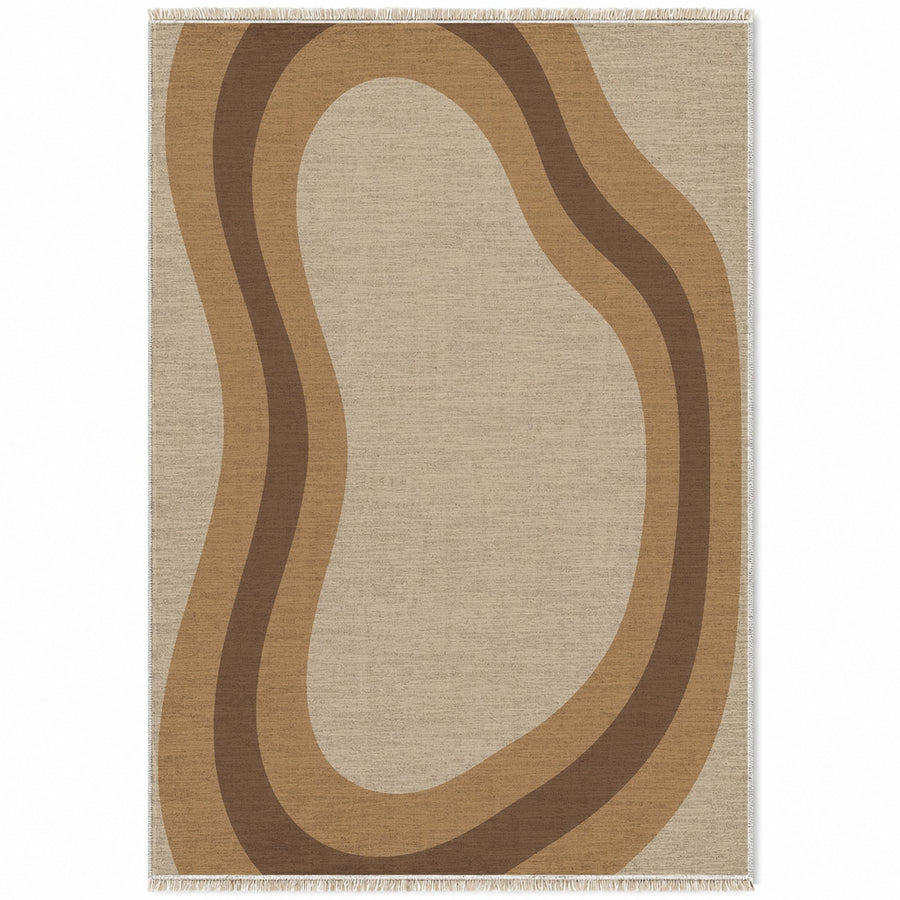 Contour Loop Oat & Cocoa Organic Washable Rug