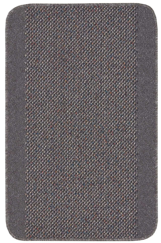 Washable Bordered Dark Grey Rug | 110D