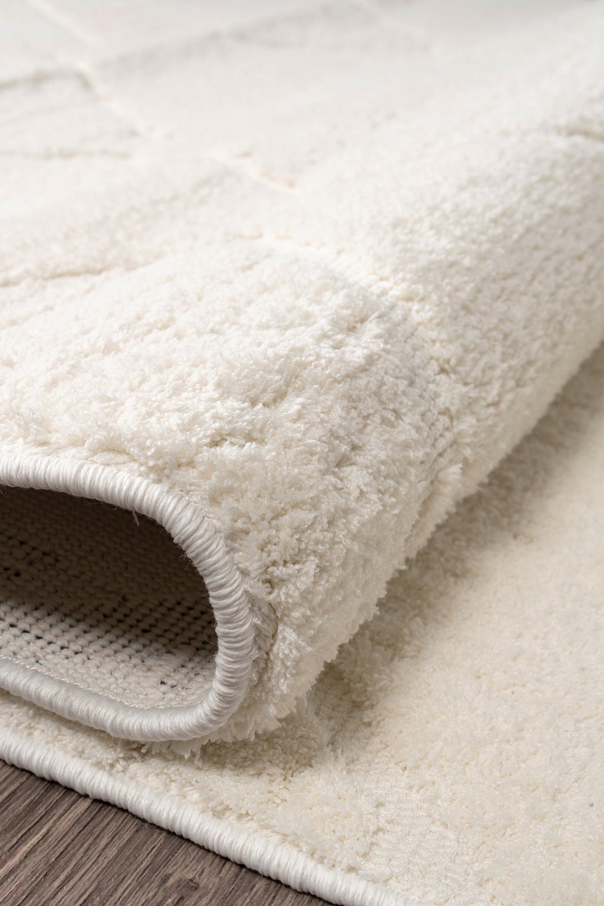 Cream Diamond Relief Area Rug pile close-up