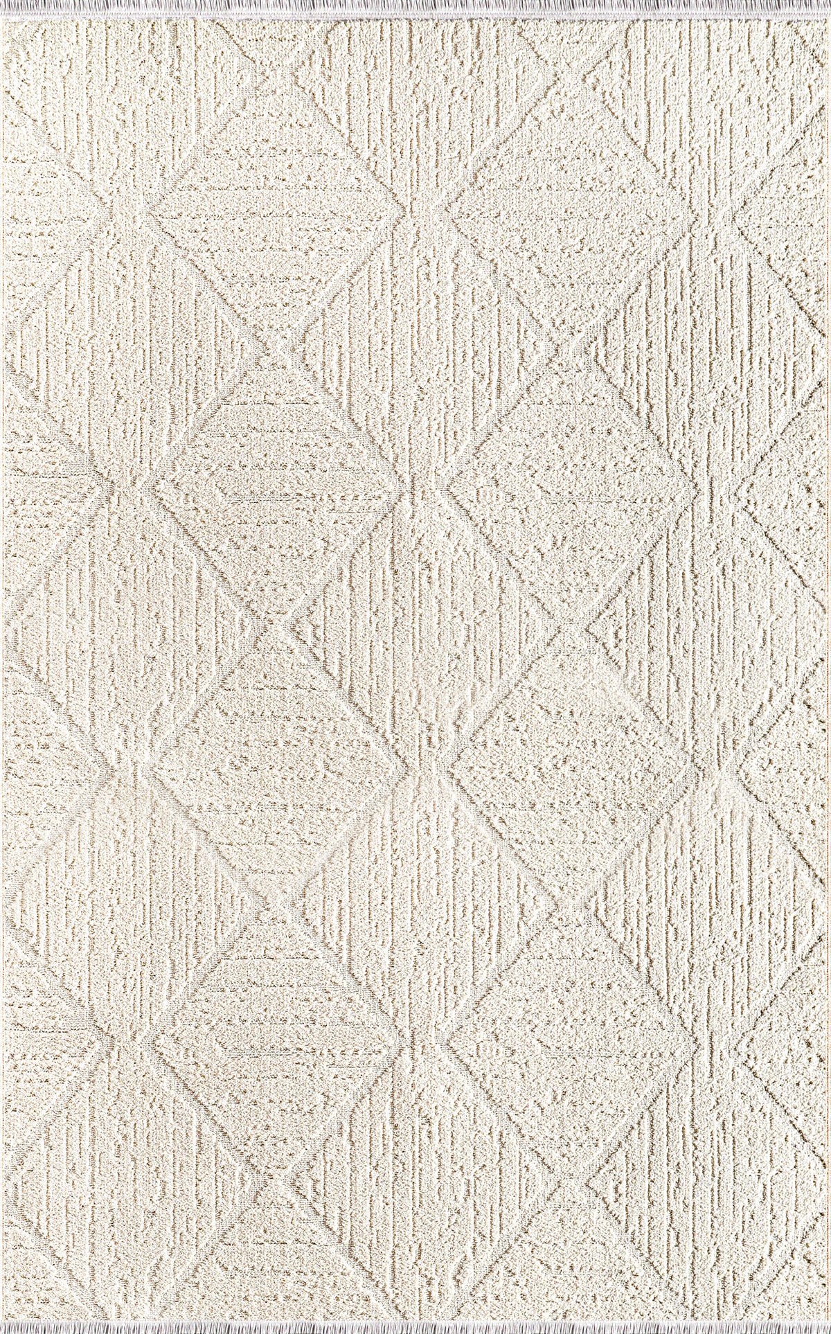Cream Diamond Relief Area Rug JL001 top view