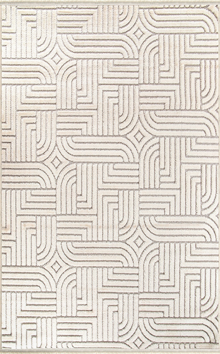 Cream Maze Relief Area Rug | Trendo TR003