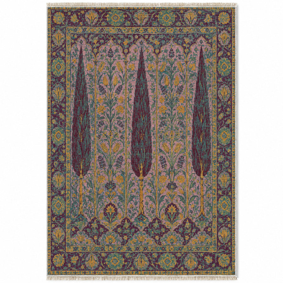 Cypress Terrace Burgundy & Teal Ottoman Washable Rug