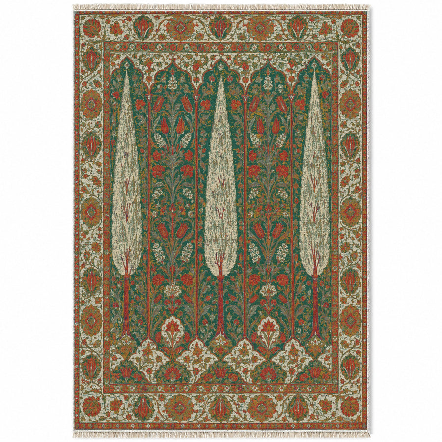 Cypress Terrace Emerald & Terracotta Ottoman Washable Rug