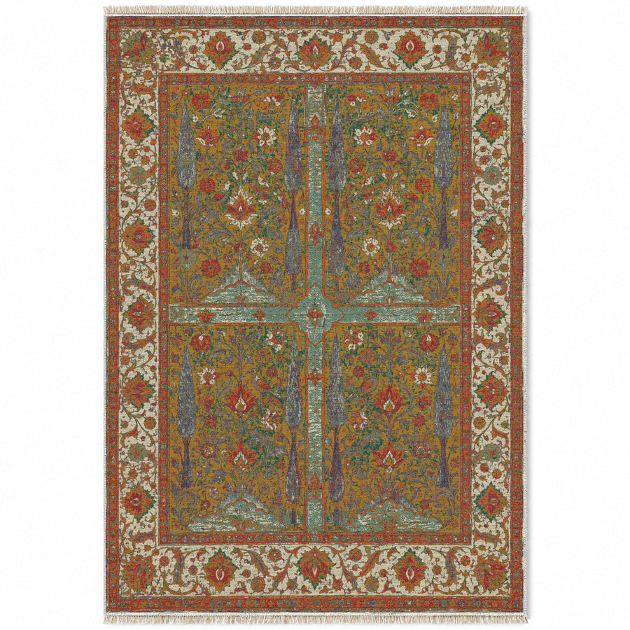 Cypress Water Garden Emerald & Terracotta Persian Washable Rug