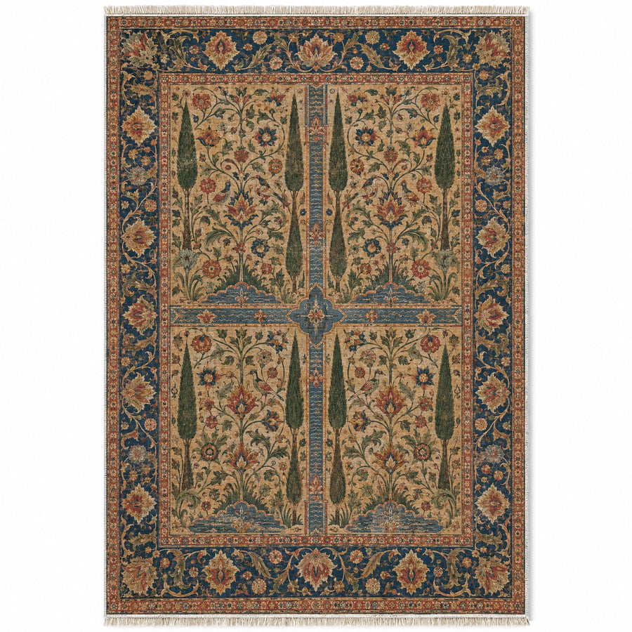 Cypress Water Garden Indigo & Rust Persian Washable Rug