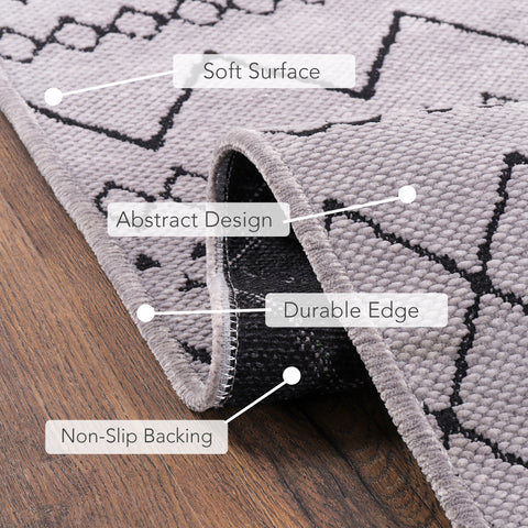 Machine Washable Rug RW1801 – GRAY Soft Chenille