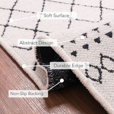 Machine Washable Rug RW1801 – WHITE Soft Chenille