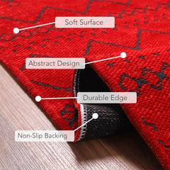 Machine Washable Rug RW1801 – RED Soft Chenille