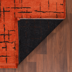 Machine Washable Rug NT201 – ORANGE Soft Chenille