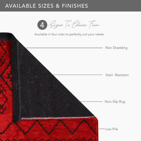 Machine Washable Rug RW1801 – RED Soft Chenille