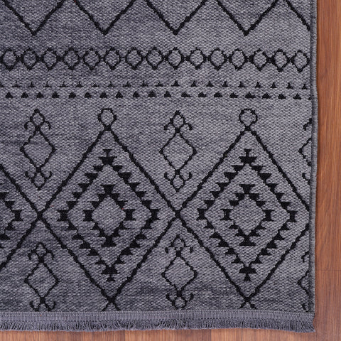 Machine Washable Rug RW1801 – DARK GRAY Soft Chenille