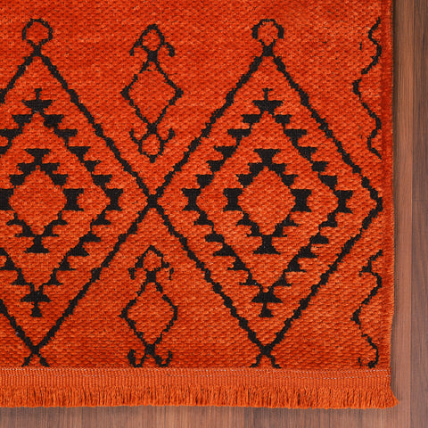 Machine Washable Rug RW1801 – ORANGE Soft Chenille
