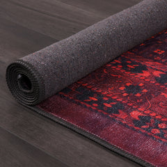 Rugs Depot RW1009 – Machine Washable Red Tribal Medallion Rug | Oriental Geometric Carpet for Living Room, Bedroom & Office