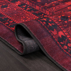 Rugs Depot RW1009 – Machine Washable Red Tribal Medallion Rug | Oriental Geometric Carpet for Living Room, Bedroom & Office