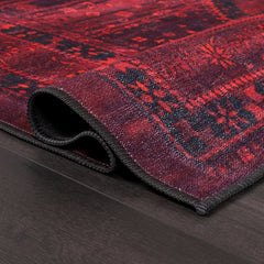 Rugs Depot RW1009 – Machine Washable Red Tribal Medallion Rug | Oriental Geometric Carpet for Living Room, Bedroom & Office