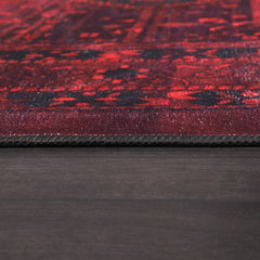 Rugs Depot RW1009 – Machine Washable Red Tribal Medallion Rug | Oriental Geometric Carpet for Living Room, Bedroom & Office