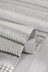 Rugs Depot Grey Modern Boyut BY045 Area Rug – Polypropylene and Polyester, Non‑Shed, Easy‑Clean, Durable | Bedroom, Study, Kids Room, Entryway