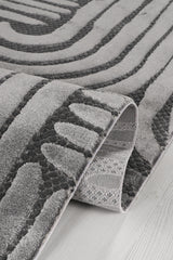 Rugs Depot Anthracite Modern Boyut BY044 Area Rug – Polypropylene and Polyester, Bedroom, Study, Kids Room, Entryway