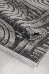 Rugs Depot Anthracite Modern Boyut BY044 Area Rug – Polypropylene and Polyester, Bedroom, Study, Kids Room, Entryway