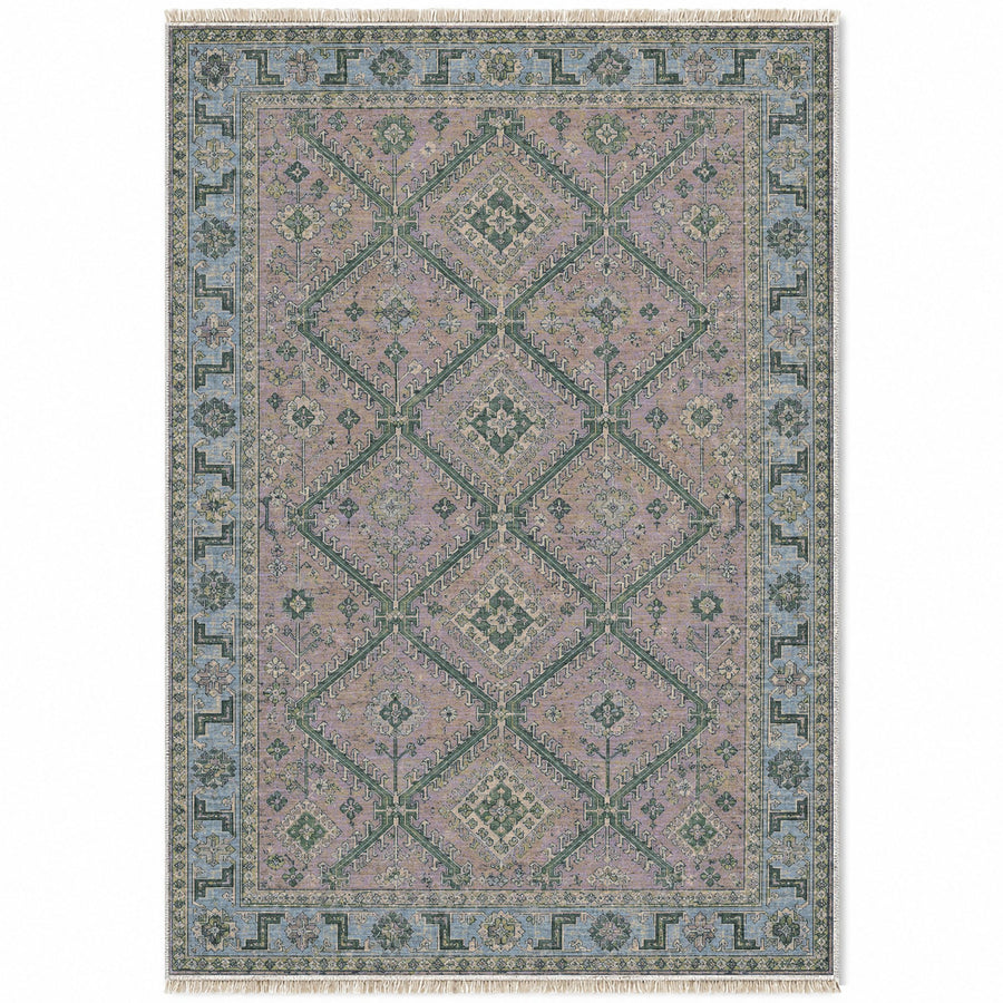 Diamond Rampart Mineral Blue Seljuk Washable Rug