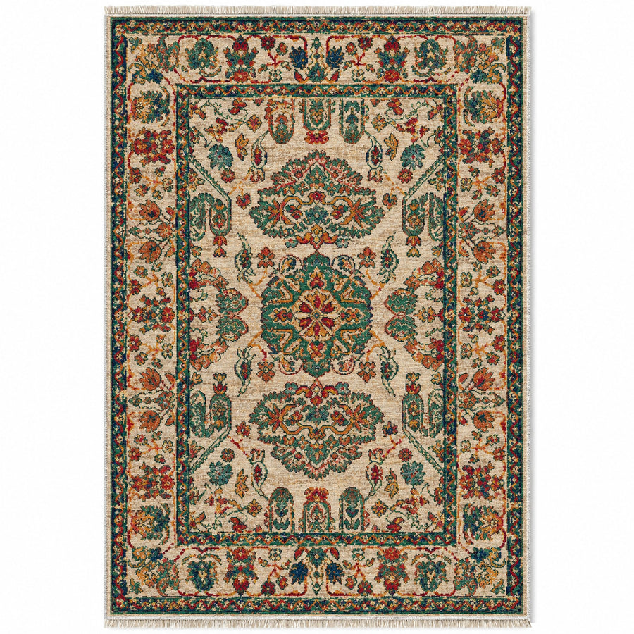 Distressed Persian 7659 Emerald Vintage Washable Rug