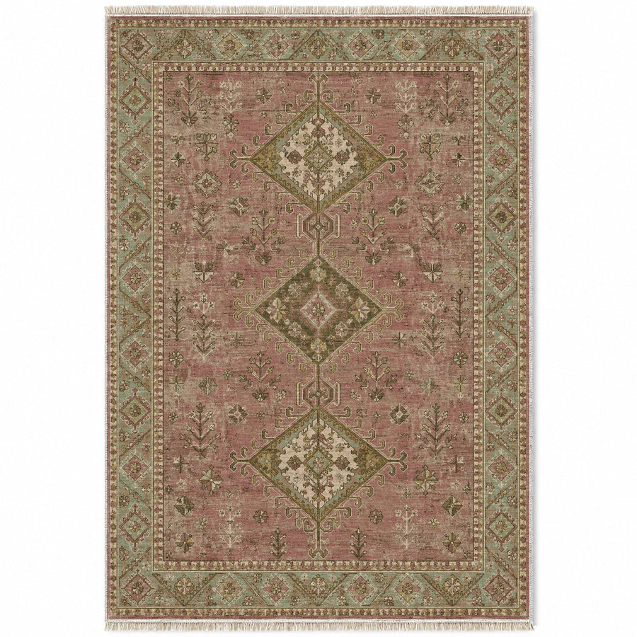 Dosemealti Diamond Clay & Sage Anatolian Washable Rug