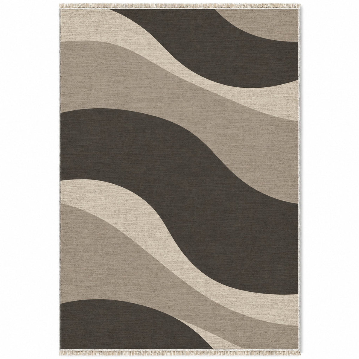 Dune Shadow Greige & Charcoal washable rug top view