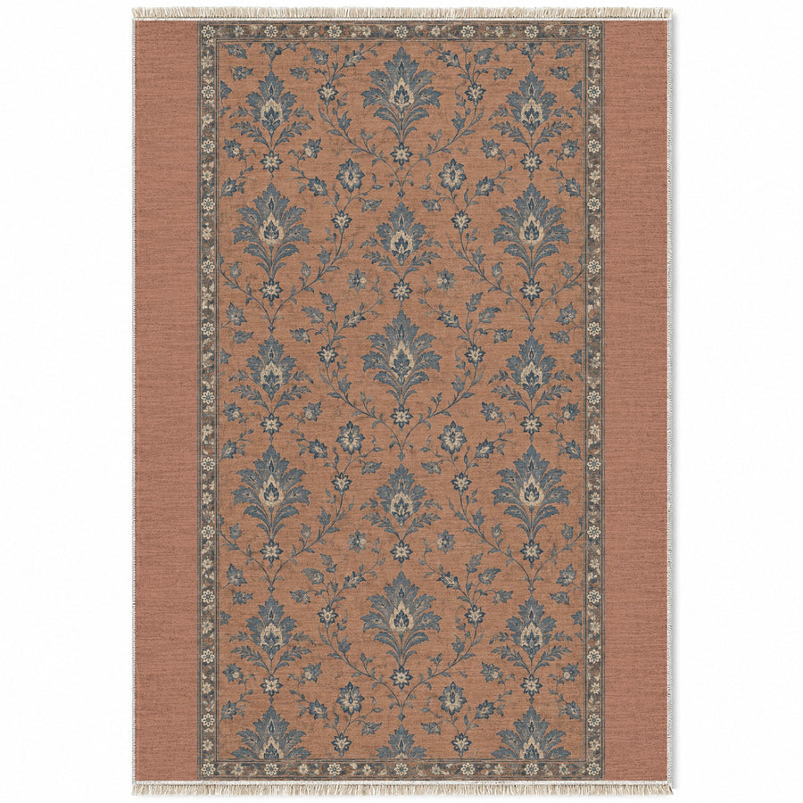Faded Allover Clay & Denim Vintage Washable Rug
