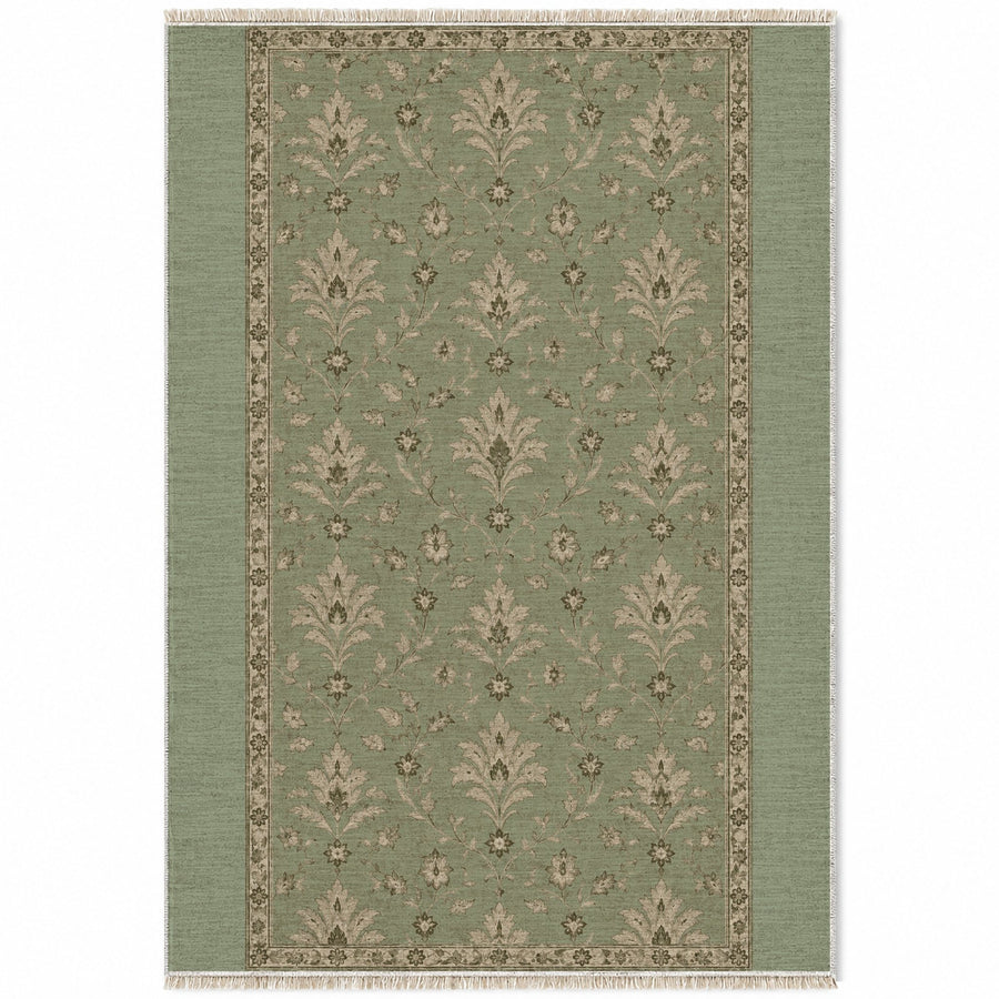 Faded Allover Sage & Oat Vintage Washable Rug