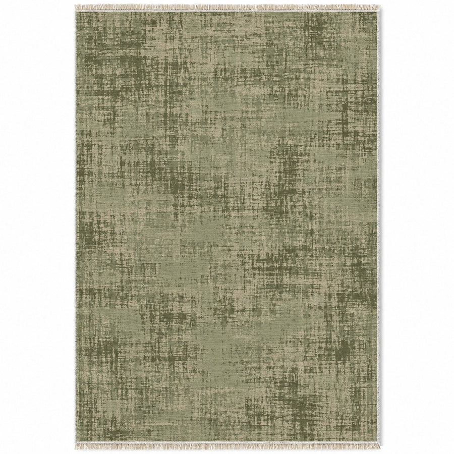 Faded Burlap Sage & Oat Textured Washable Rug