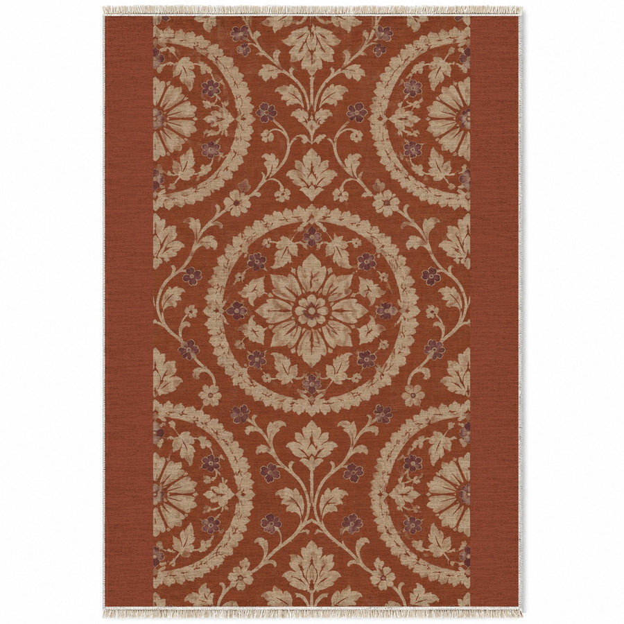 Faded Suzani Rust & Sand Vintage Washable Rug