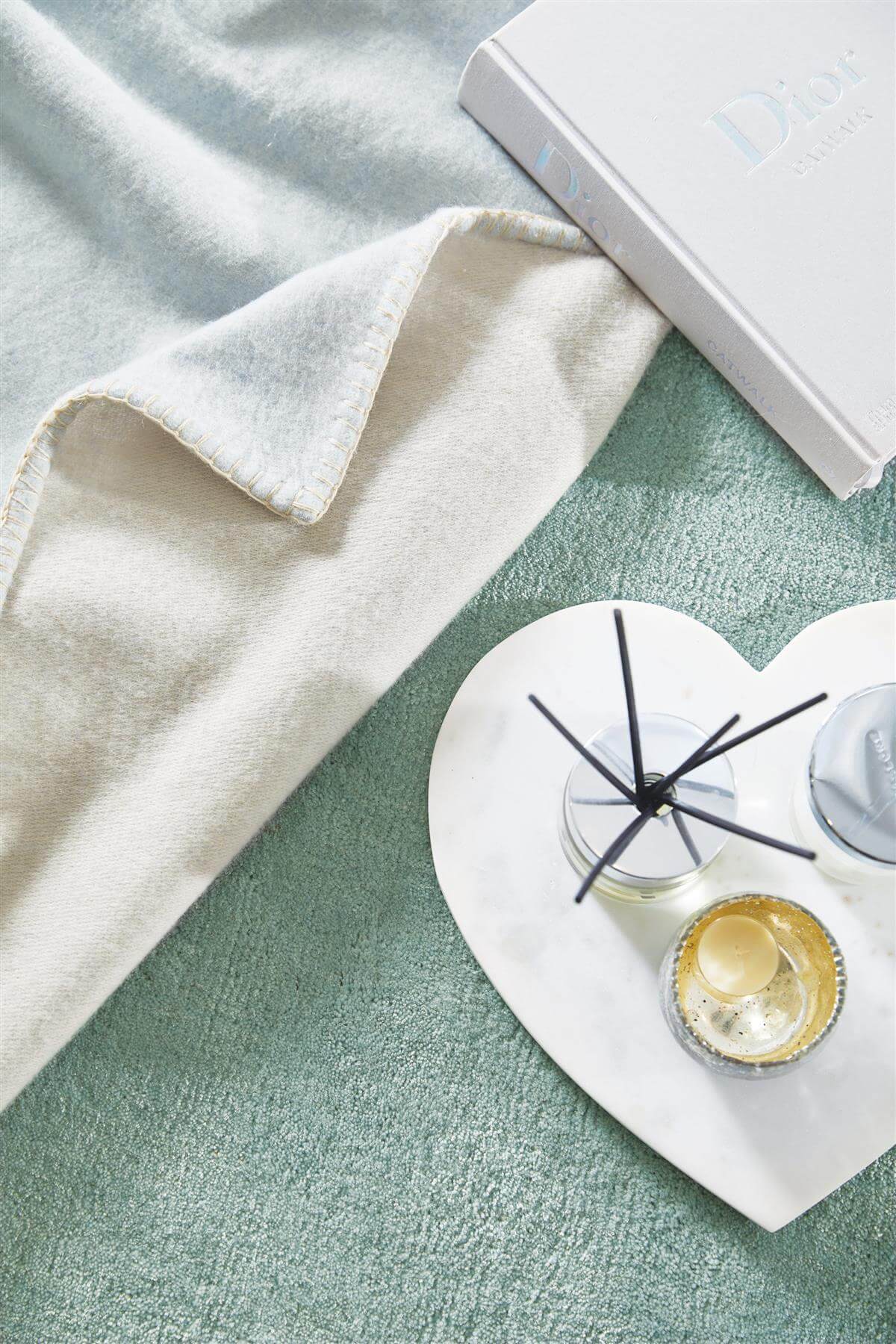 Hush Solid Aqua Luxury Rug — room photo 3