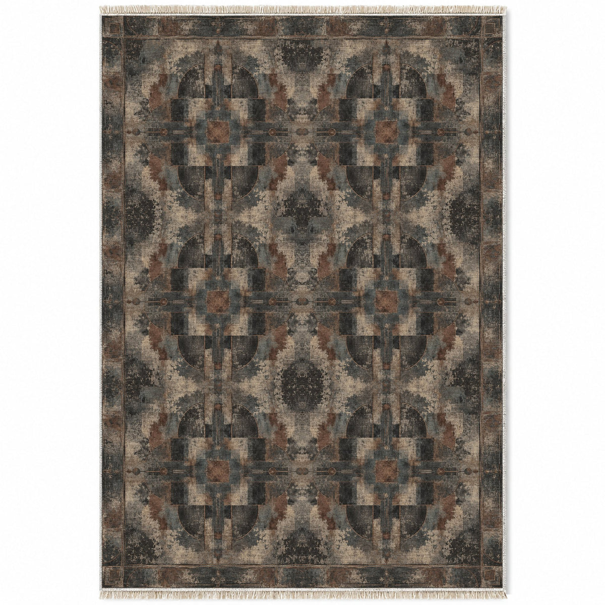 Foundry Patina Quiet Neutral washable rug top view