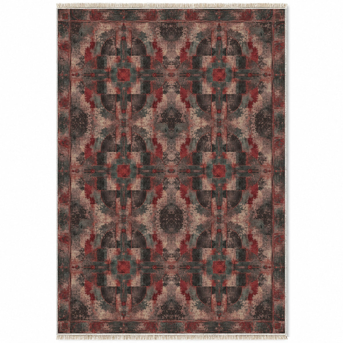 Foundry Patina Rose & Mineral washable rug top view