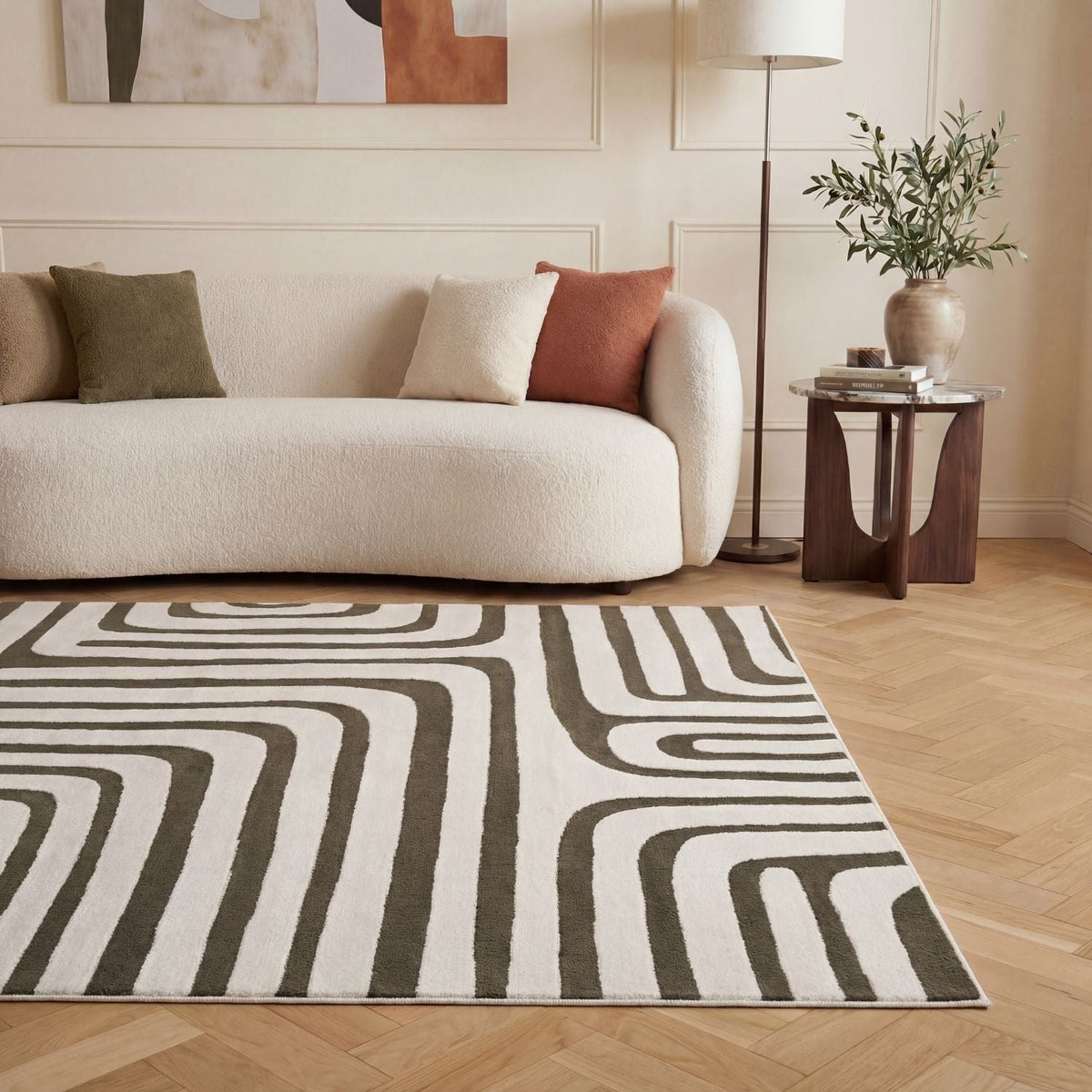 Loft Geometric Green Rug — room photo 2