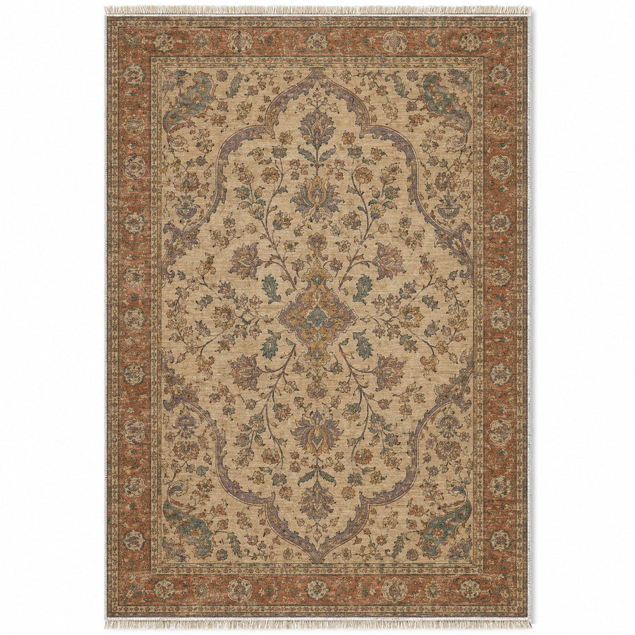 Gordes Garden Beige & Brown Anatolian Washable Rug