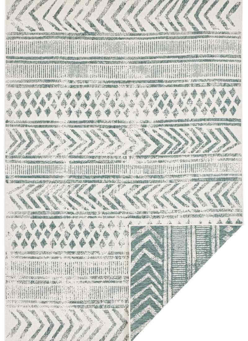 Indoor-Outdoor Reversible Geometric Green Rug