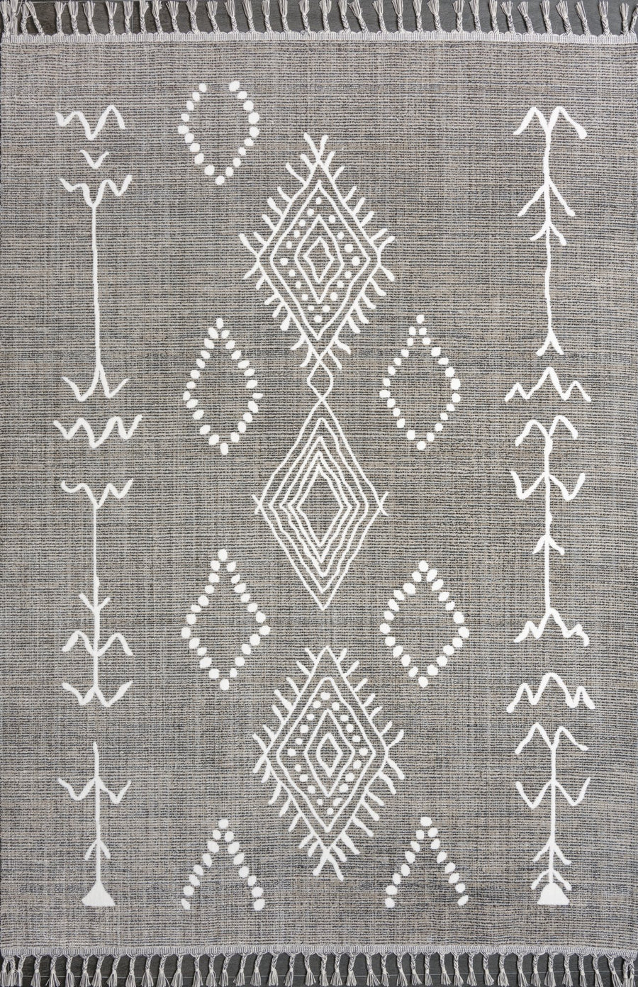 Grey & Ivory Moroccan Diamond Area Rug | History 9961