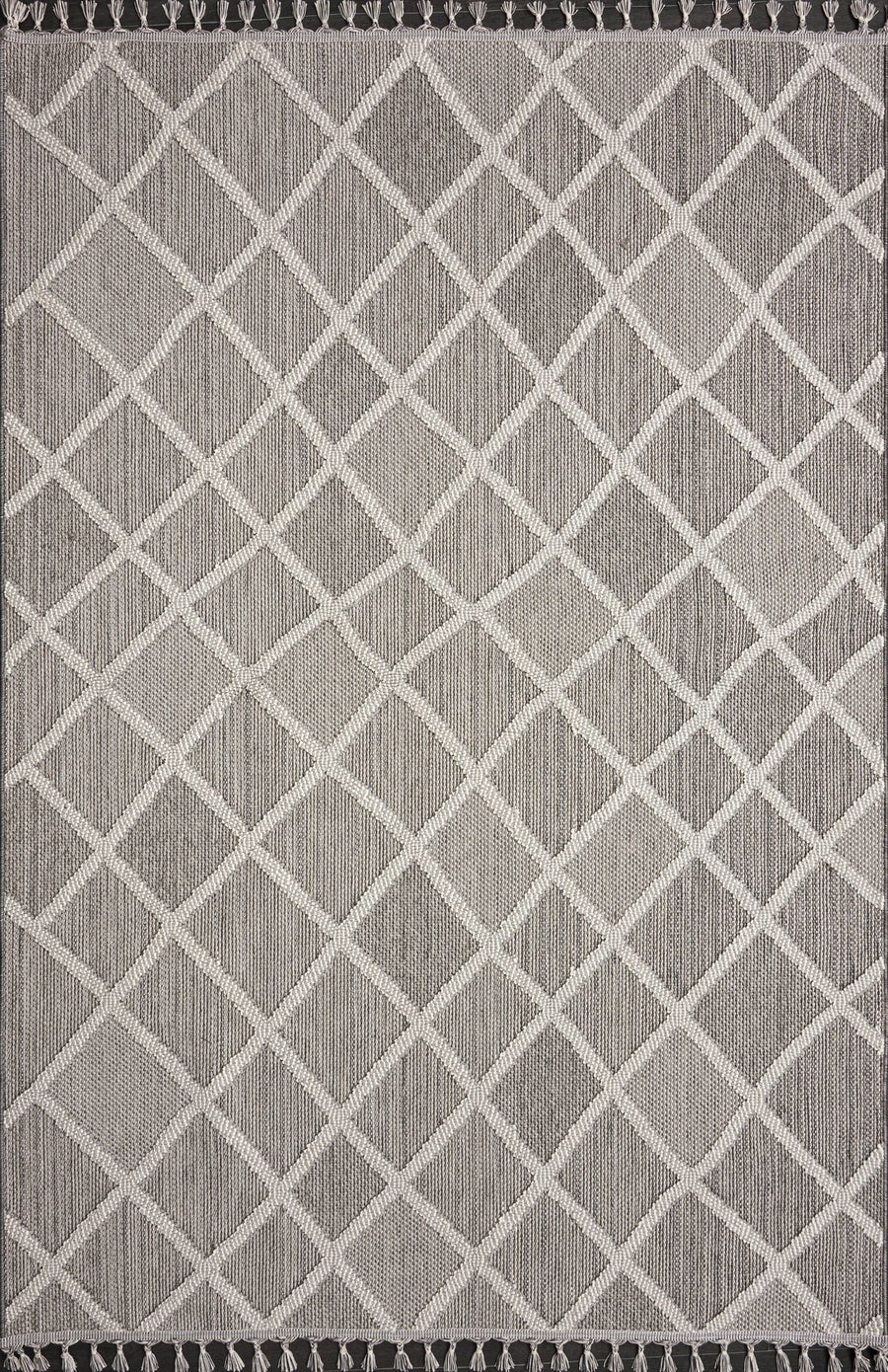Grey & Ivory Trellis Indoor Outdoor Rug | Natura 9964