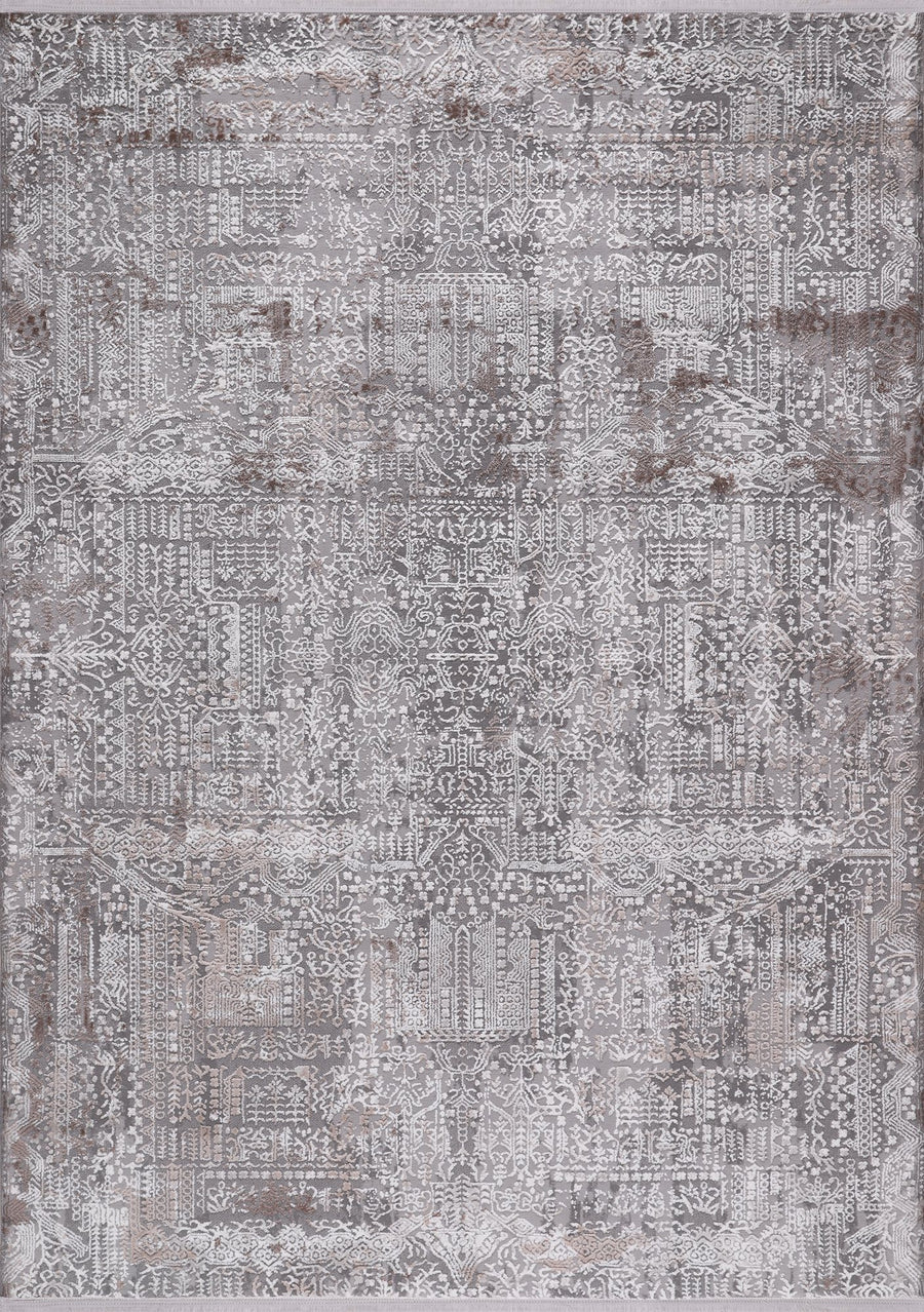 Grey & Taupe Distressed Abstract Area Rug | Vavien 1494