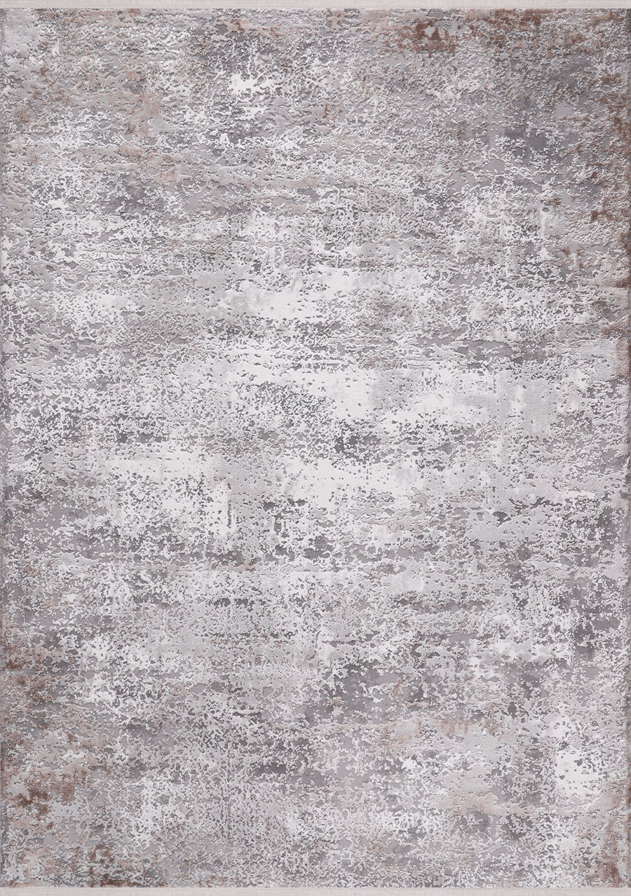 Grey & Terracotta Distressed Abstract Area Rug | Vavien 1483