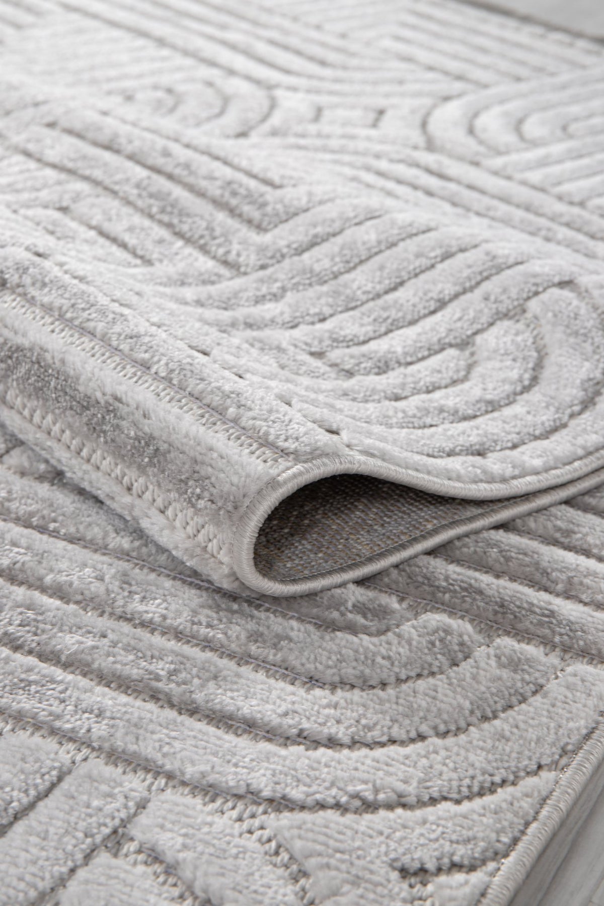 Grey Arch Relief Area Rug pile close-up