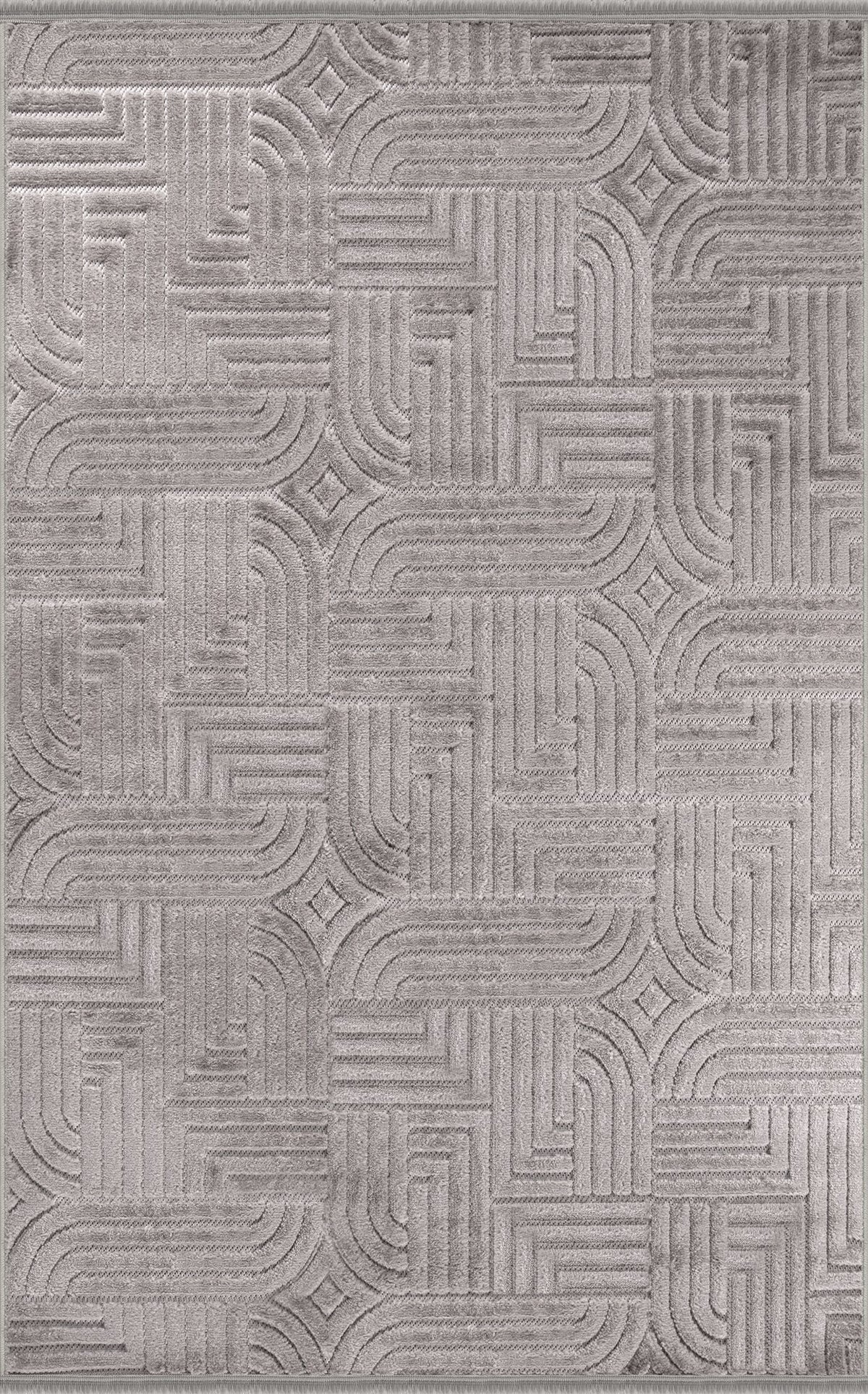 Grey Arch Relief Area Rug TR001 top view