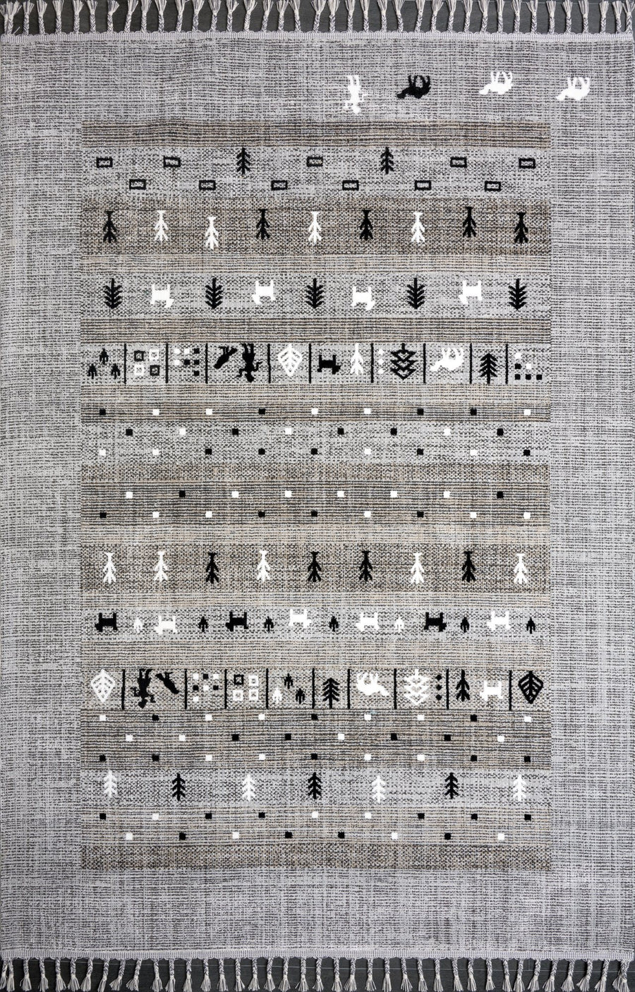 Grey Tribal Gabbeh Area Rug | History 9960