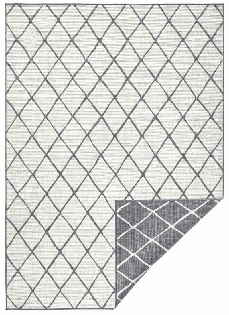 Reversible Indoor-Outdoor Geometric Flatweave Rug — top view