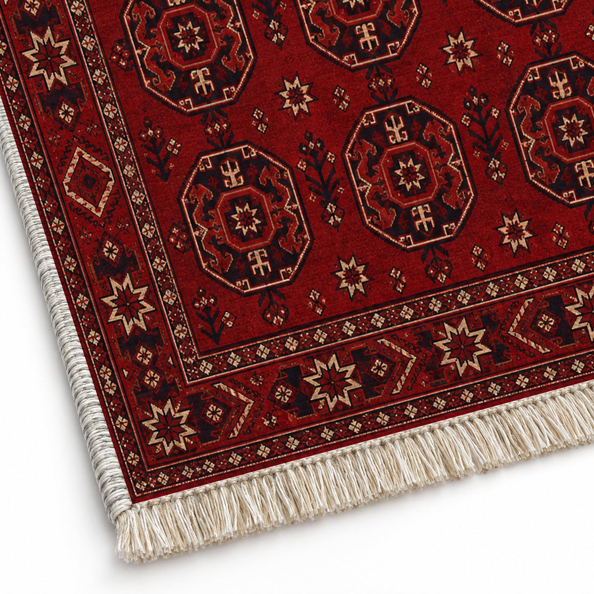 Gul Ruby washable rug close-up of the printed chenille