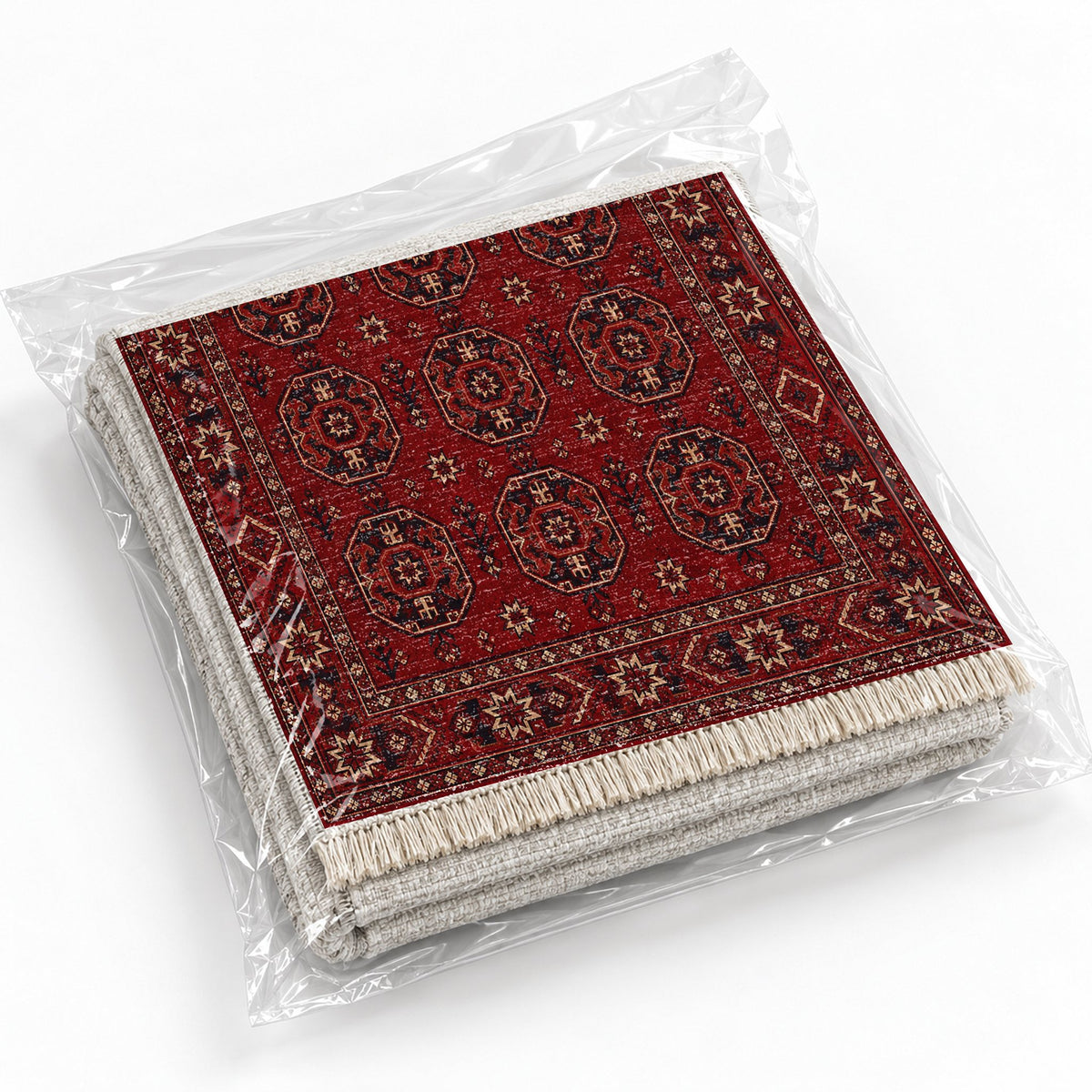 Gul Ruby washable rug rolled and packaged