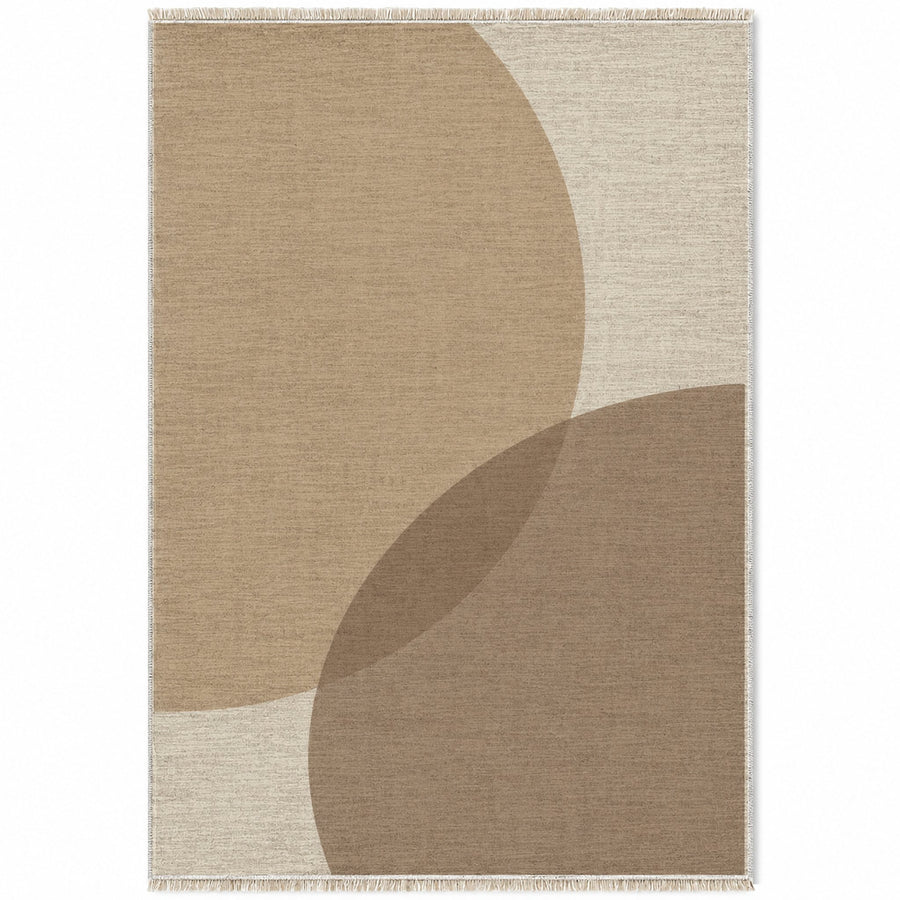 Half Moon Ivory & Sand Organic Washable Rug