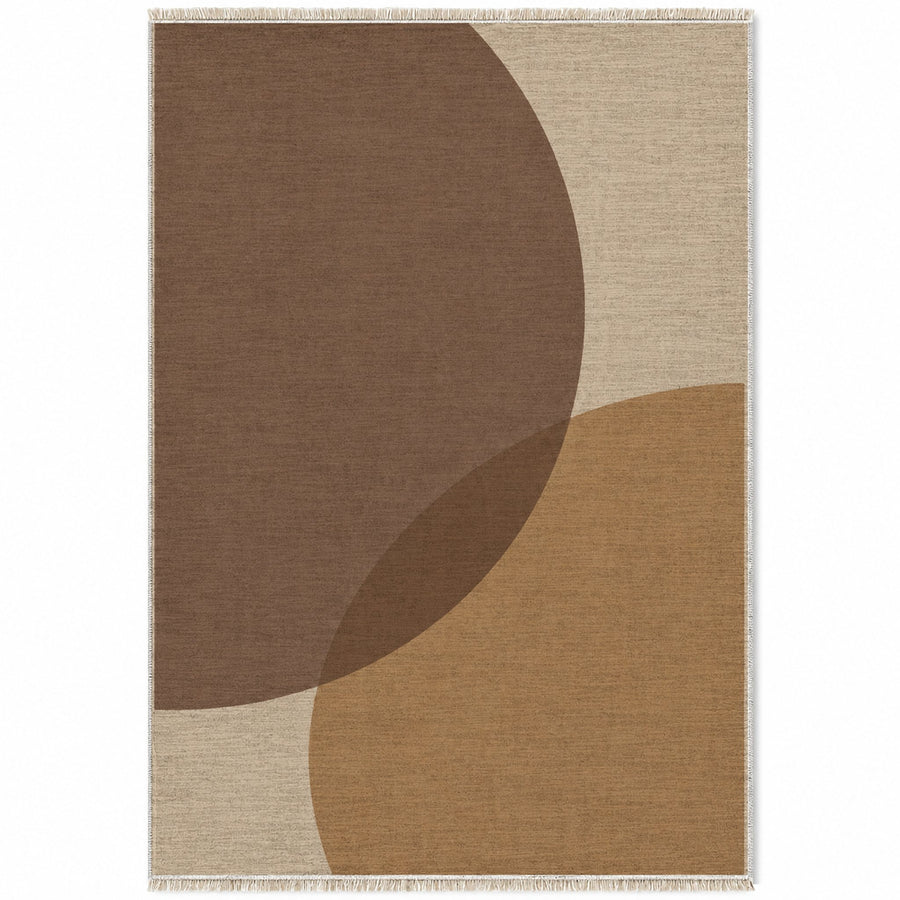 Half Moon Oat & Cocoa Organic Washable Rug