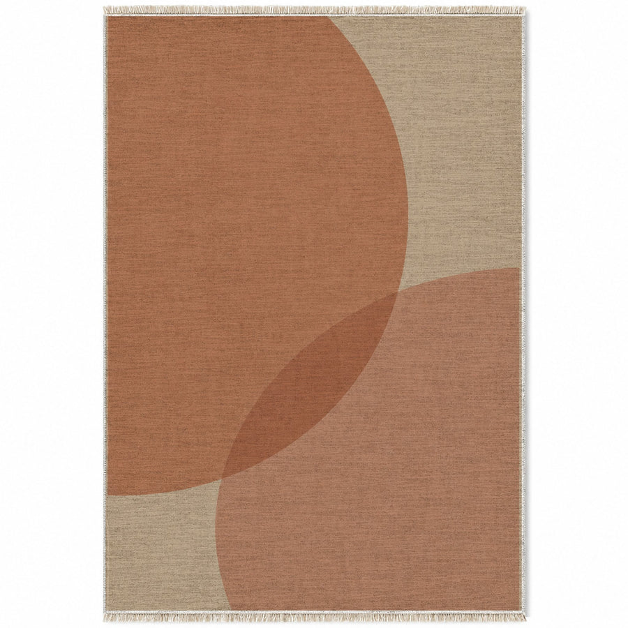 Half Moon Sand & Terracotta Organic Washable Rug